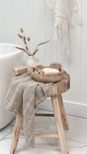 Load image into Gallery viewer, White/Stripe Handloomed Linen Tea Towel
