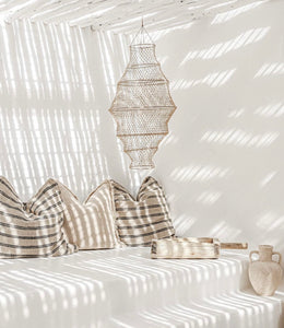 Angaston Handloomed Cushion Cover black stripe/Natural 60 x 60