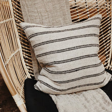 Load image into Gallery viewer, Angaston Handloomed Cushion Cover black stripe/Natural 60 x 60
