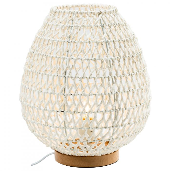 Capri Natural Woven Table Lamp - White