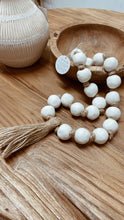Load image into Gallery viewer, Ceramic Bead Strand With Jute Tassel - White
