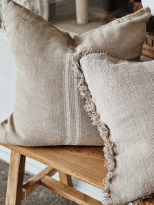 Basics White Stripe Linen Cushion Cover