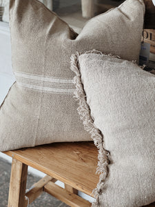 Basics White Stripe Linen Cushion Cover