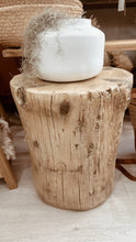 Load image into Gallery viewer, Tree Stump Stool/ side table Faux wood - light oak
