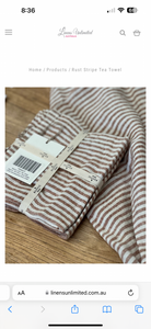Rust Stripe Tea Towel