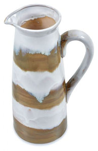 Arizona Ceramic Glazed Decor Jug - White/Brown