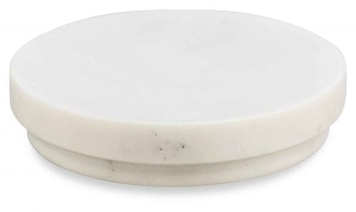Marble Rnd Soap Dish - White