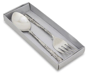Set Of 2 Classic Stainless Steel Salad Servers - Silver