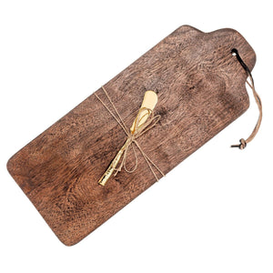 Acacia Wood Board With Cheese Knife