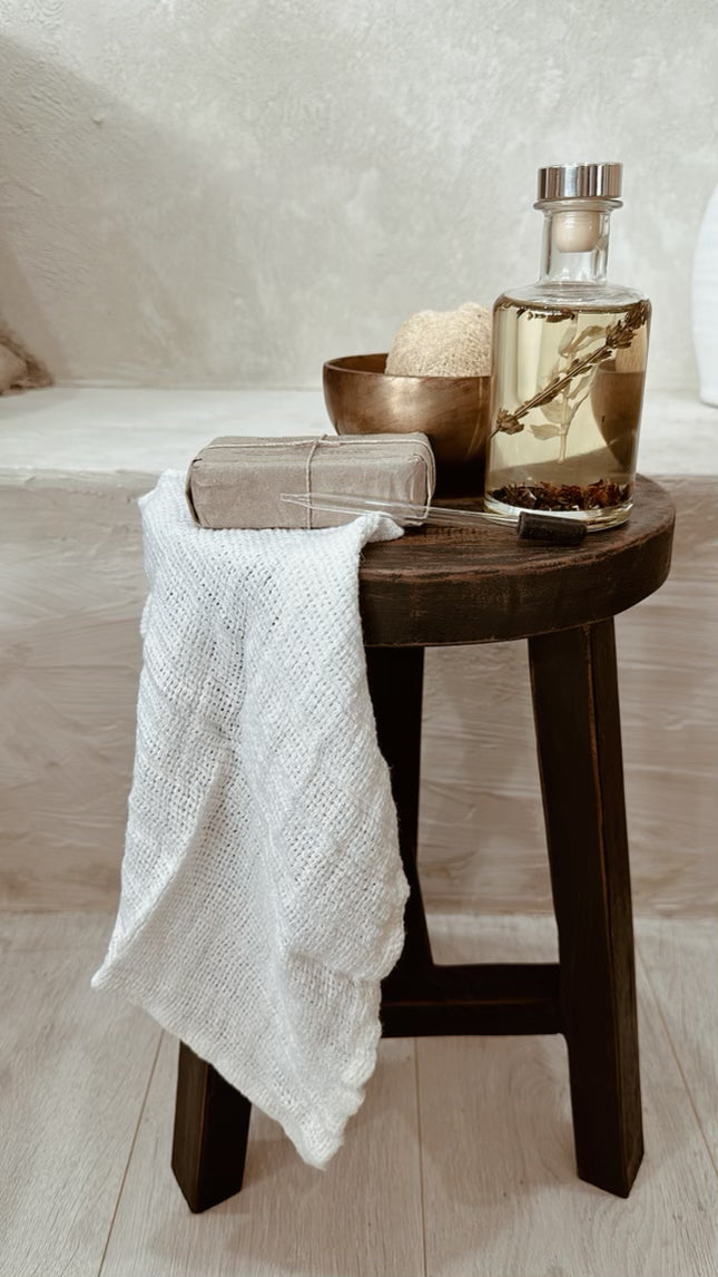Mesh Hand Towel - White Stonewashed
