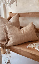 Load image into Gallery viewer, Tussar Wild Silk Cushion Cover with Knotted Fringes
