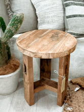 Load image into Gallery viewer, Terima Raw teak recycled Stool
