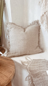 Angaston Handloomed Cushion Cover With Fringe- 50 x 50 cm