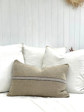 Load image into Gallery viewer, Angaston Handloomed Cushion Cover + Button - Blue Stripe 40x60 cm
