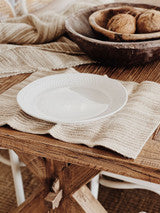 Load image into Gallery viewer, Oriel Ombre Linen Placemat - Natural &amp; White
