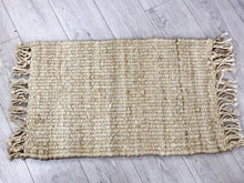Load image into Gallery viewer, Bohemian Door/Kitchen Mats- 100% Jute handwoven with fringes
