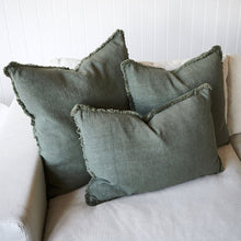 Load image into Gallery viewer, Boho Linen Cushion Khaki
