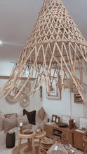 Load and play video in Gallery viewer, Cone Shaped Rattan Pendant, Natural Large
