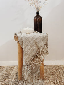 Natural Handloomed 100% linen Hand Towel with frills.