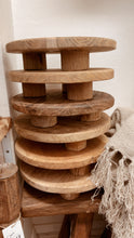 Load image into Gallery viewer, Rustic Round Teak Board, Riser and Display Stand.
