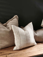 Load image into Gallery viewer, Rock Pool Linen Cushion - Natural w&#39; Organic Stripe
