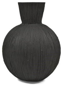 Noir Round Decor Vase - Black