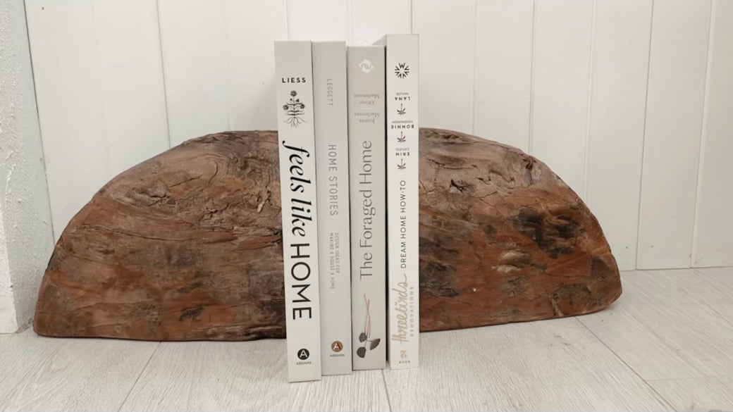 Recycled Wood Organic Shape Pulley Bookends