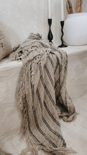 Load image into Gallery viewer, Angaston Handloomed Linen Throw - Black Stripe
