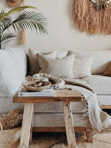Oriel Ombre Linen Throw with Fringe