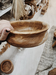 Natural solid handmade Teak wooden bowl