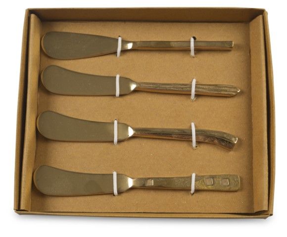 Set of 4 Vintage Brass Knifes