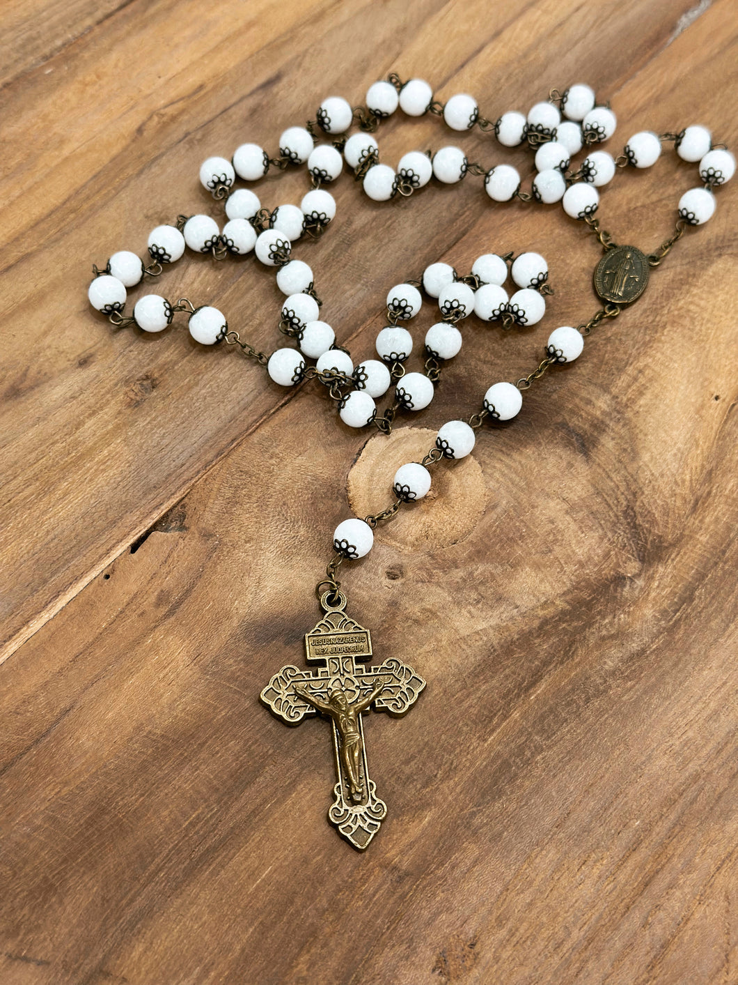 Vintage Stone Rosary Beads