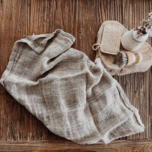 Load image into Gallery viewer, White/Stripe Handloomed Linen Tea Towel

