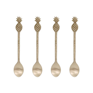 Pineapple Brass Spoon - Set Of 4