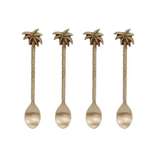 Load image into Gallery viewer, Palm Tree Brass Spoon - Set Of 4
