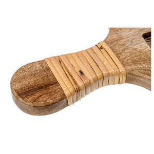 Marley Cheese Board with 3 Knives and Rattan Handle - Natural