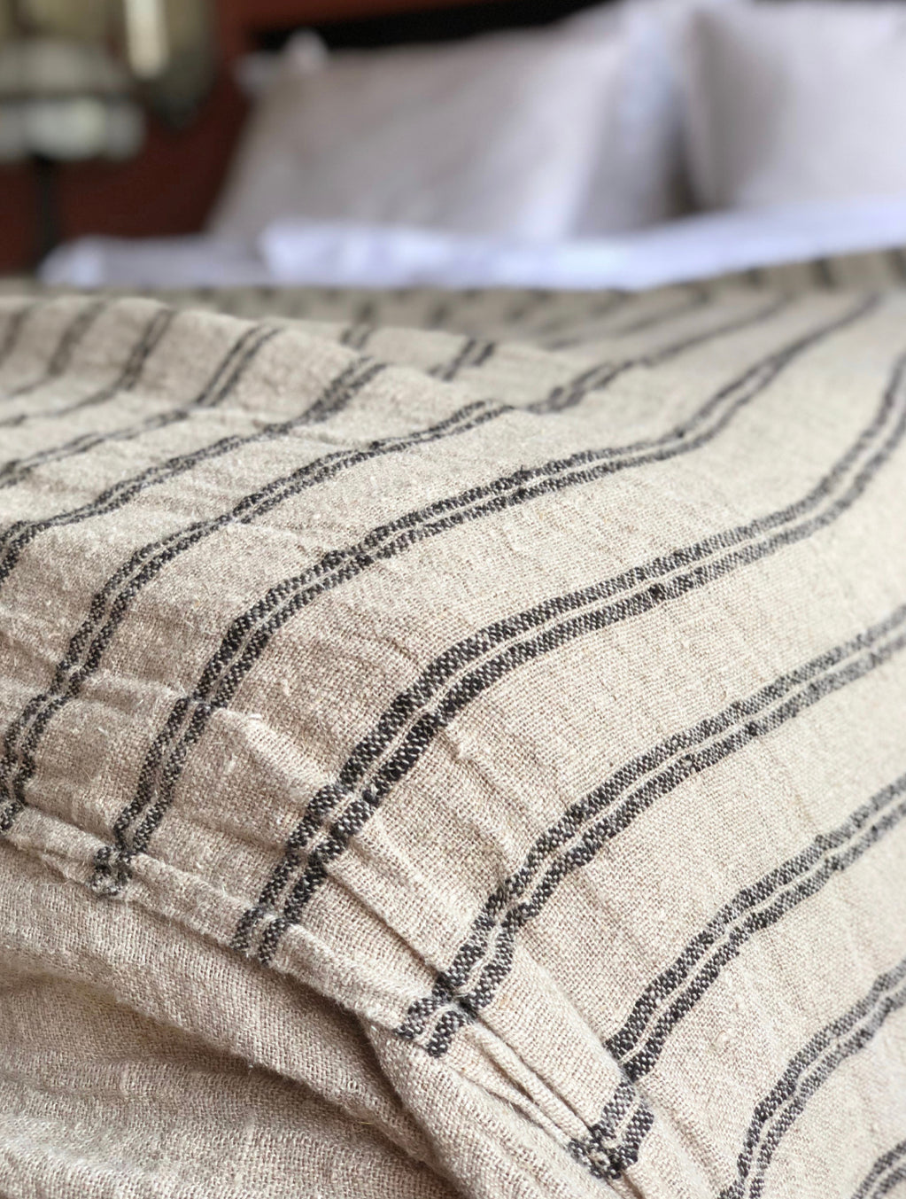 Bedcover (bedspread) Black Stripe Angaston Handloomed Linen