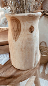 Natural Teak trunk Pot/vase
