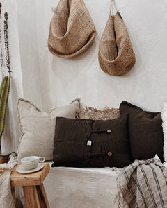 Angaston Handloomed Cushion Cover Charcoal 60cm x60cm