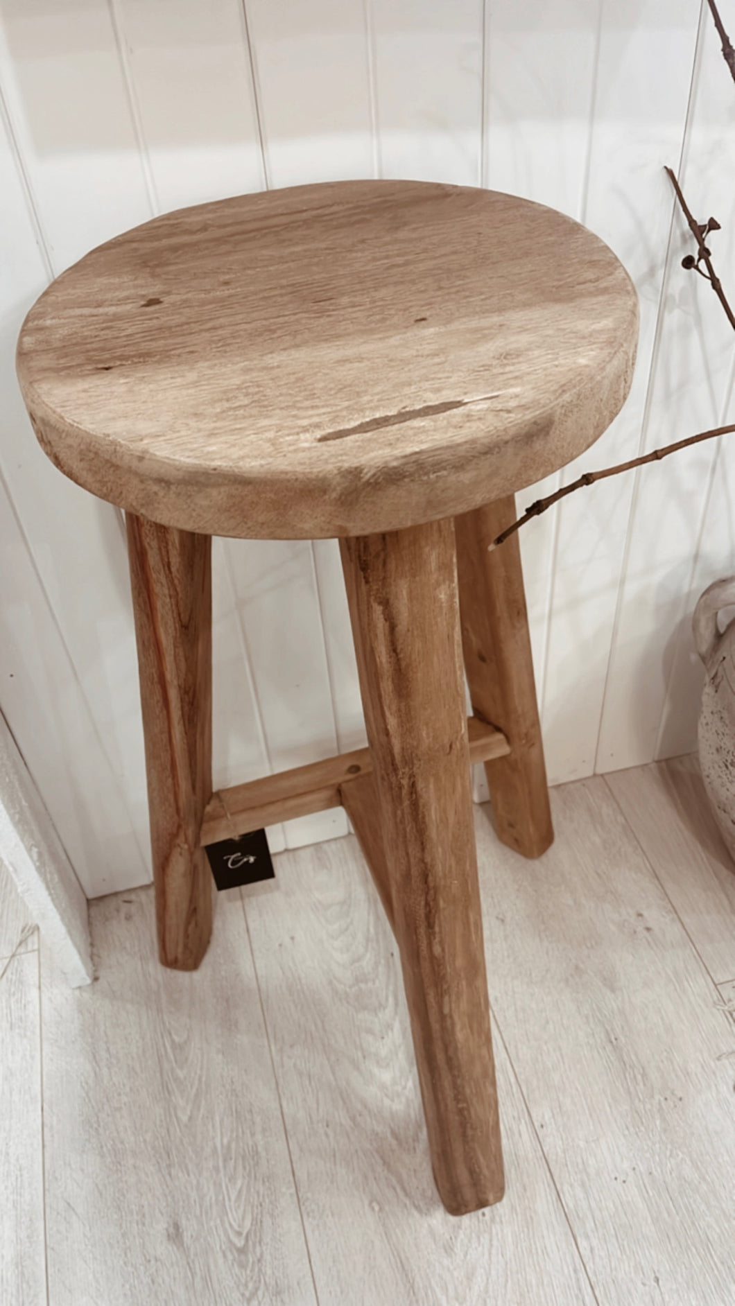 Mia | kitchen vintage Teak stool-Natural